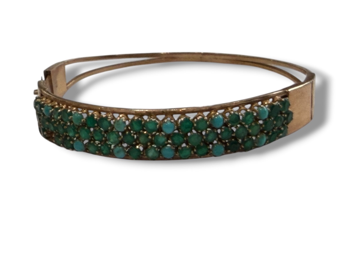 14-karat Gold Bracelet With Blue And Green Stones-photo-4
