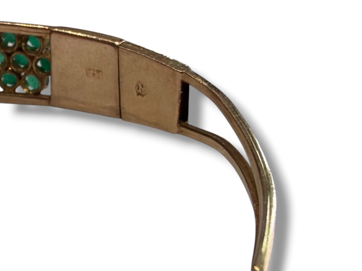 14-karat Gold Bracelet With Blue And Green Stones-photo-1