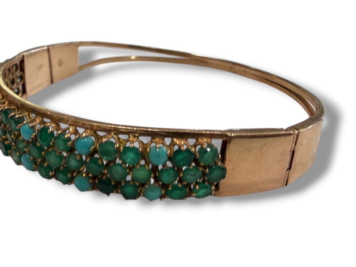 14-karat Gold Bracelet With Blue And Green Stones-photo-2