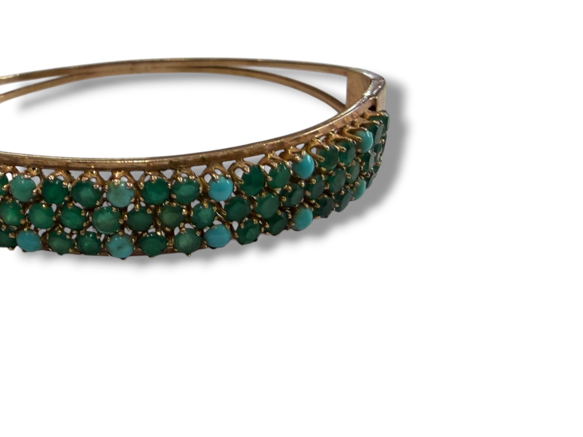 14-karat Gold Bracelet With Blue And Green Stones-photo-4
