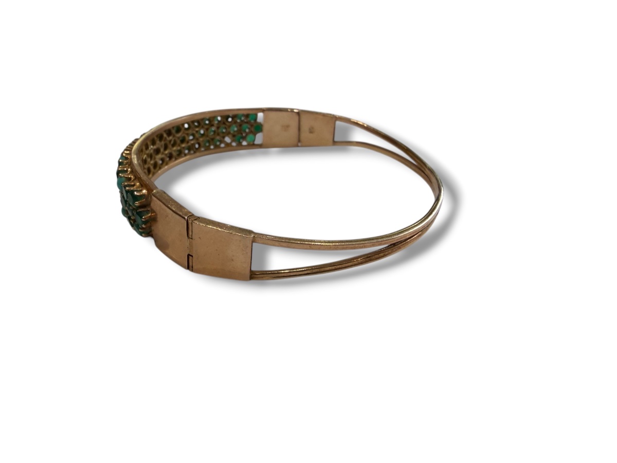 14-karat Gold Bracelet With Blue And Green Stones-photo-6