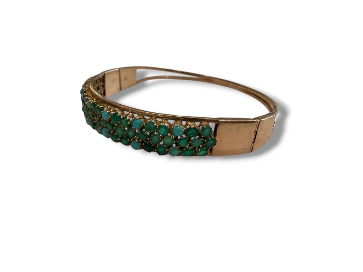 14-karat Gold Bracelet With Blue And Green Stones-photo-8