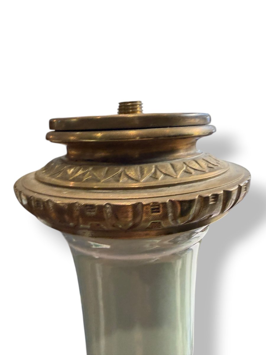 Vase celadon et bronze monté en lampe Napoléon III-photo-4