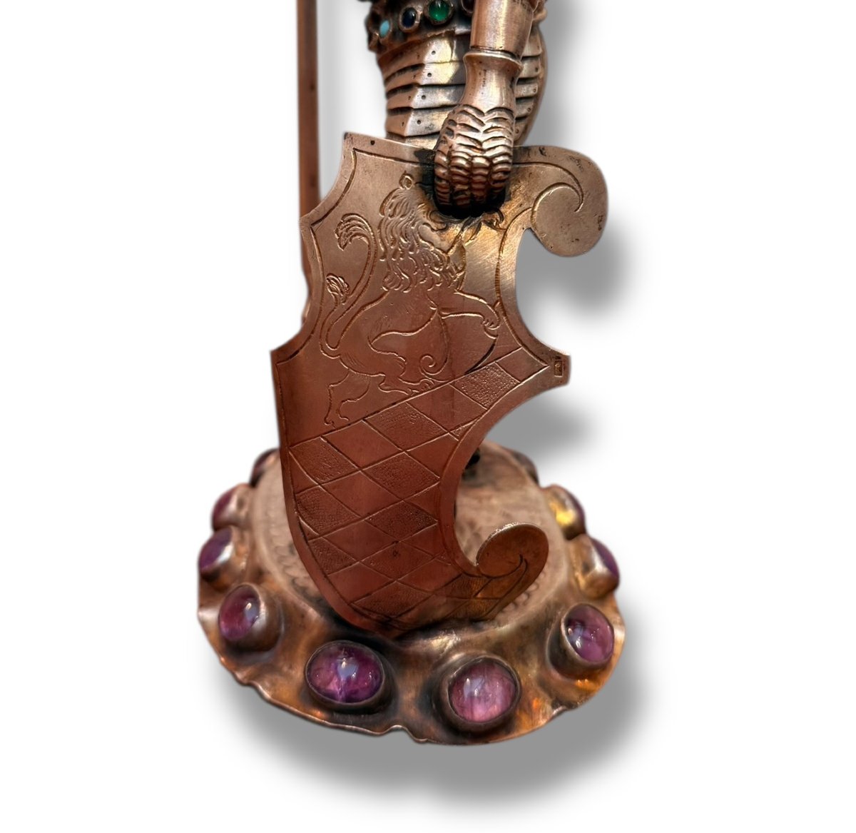 19th Century Hanau Halberdier In Solid Silver And Precious Stones-photo-5