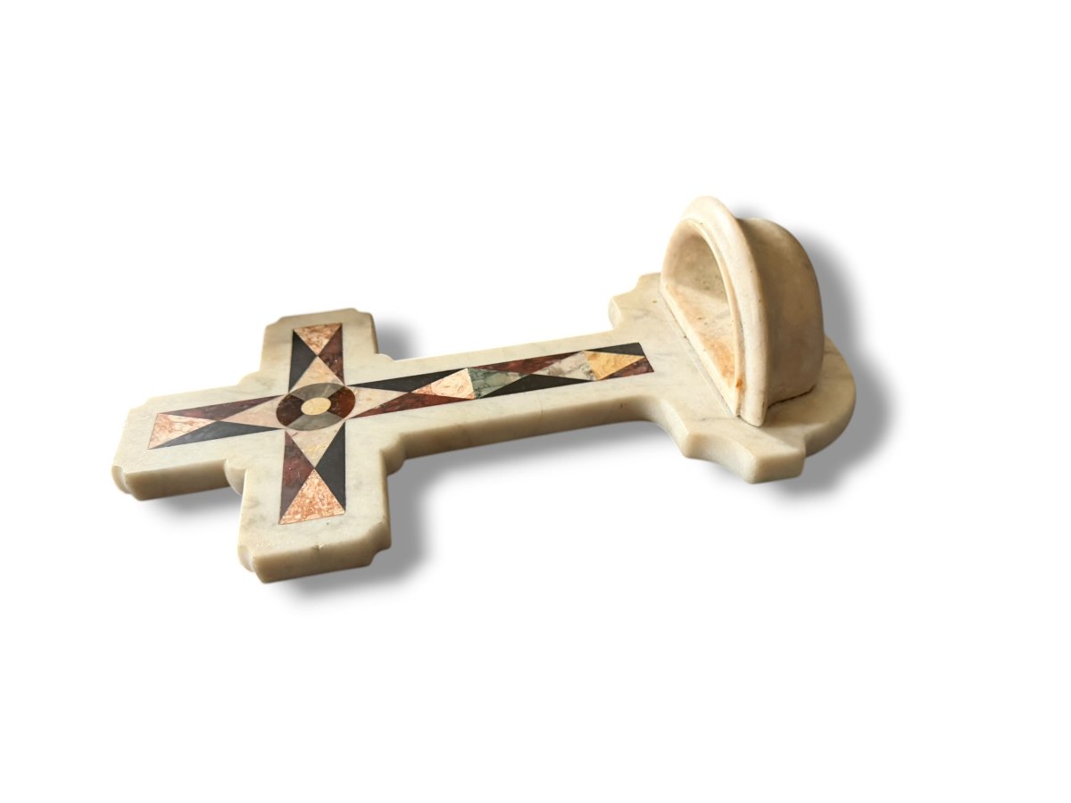 Stoup In Pietra Dura 19th Century Italy-photo-1