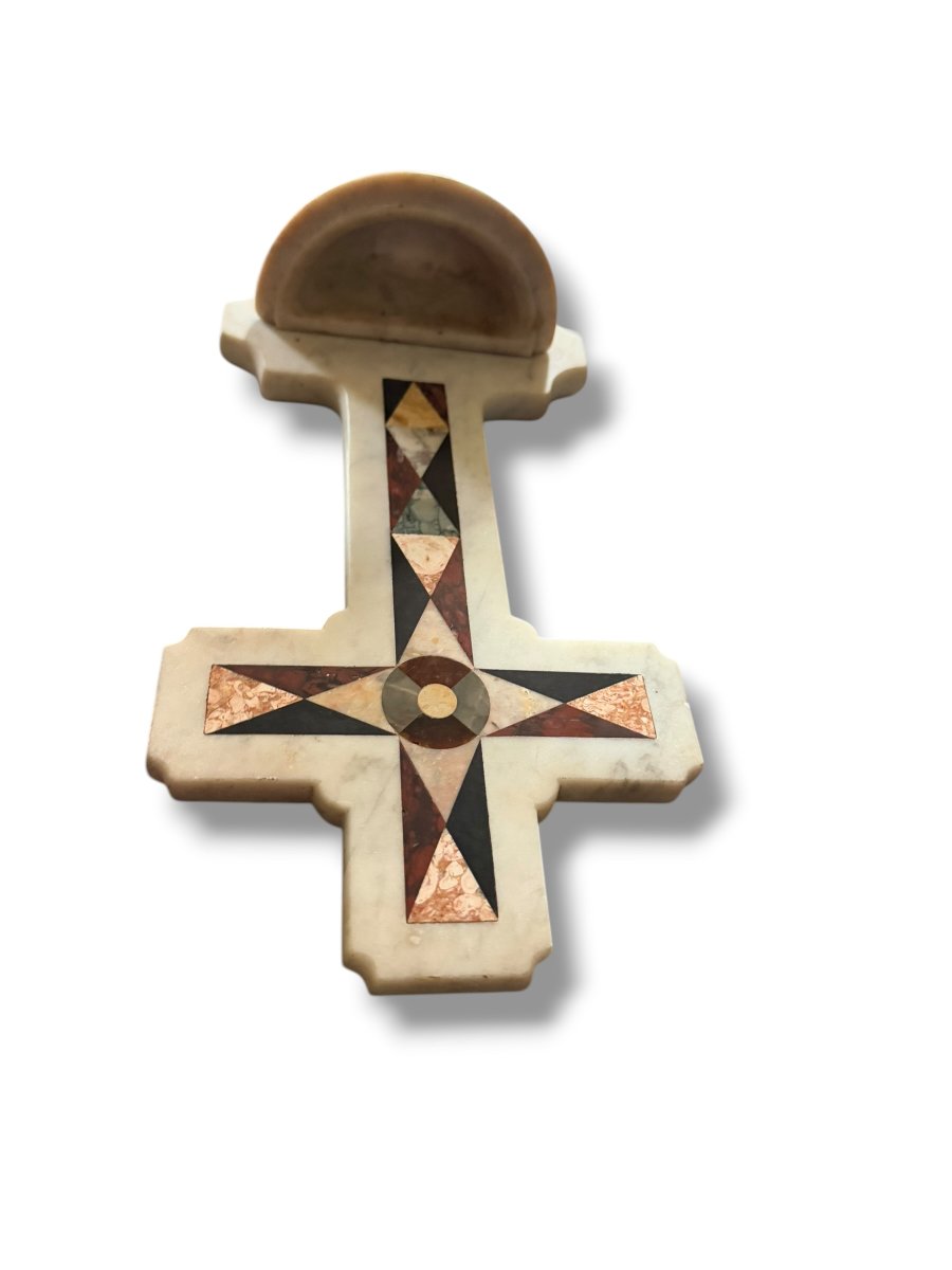 Stoup In Pietra Dura 19th Century Italy-photo-2