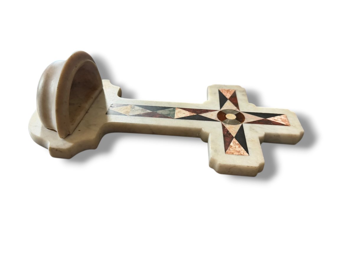 Stoup In Pietra Dura 19th Century Italy-photo-3