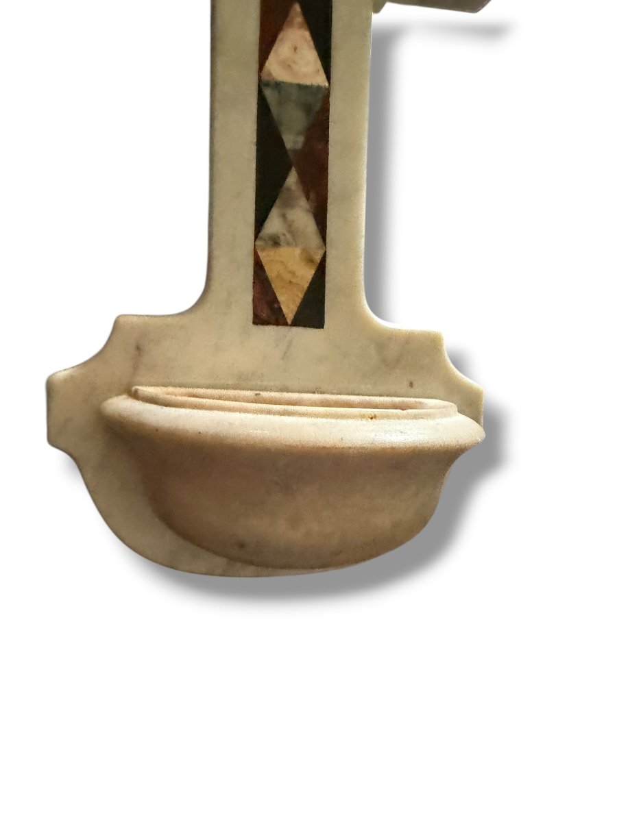 Stoup In Pietra Dura 19th Century Italy-photo-6