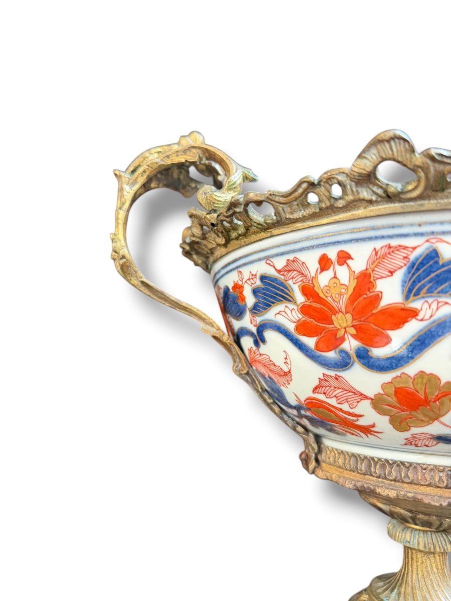 Coupe Imari XIXeme monture bronze -photo-2