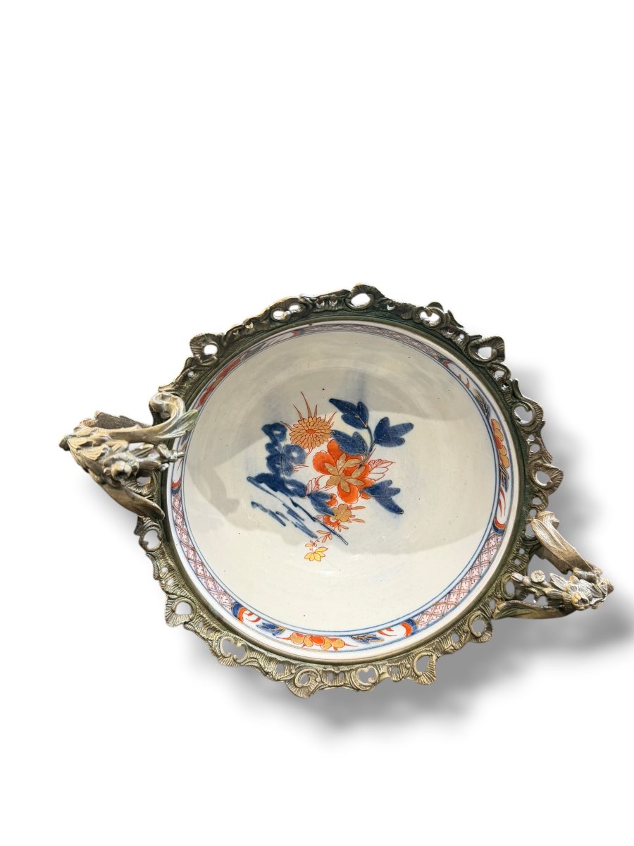 Coupe Imari XIXeme monture bronze -photo-1