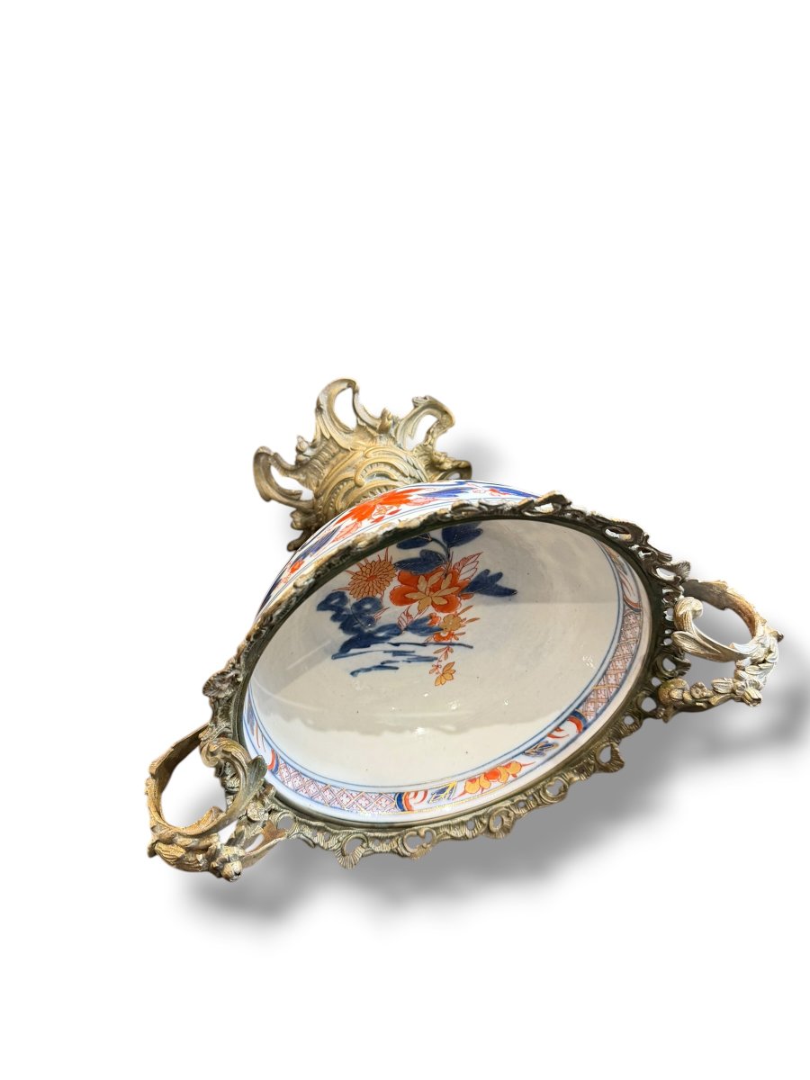 Coupe Imari XIXeme monture bronze -photo-2
