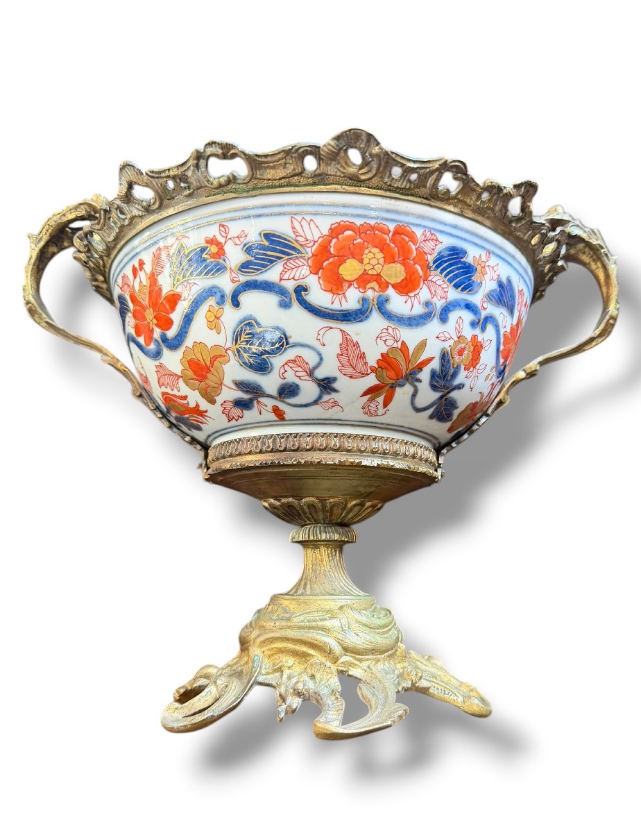 Coupe Imari XIXeme monture bronze 