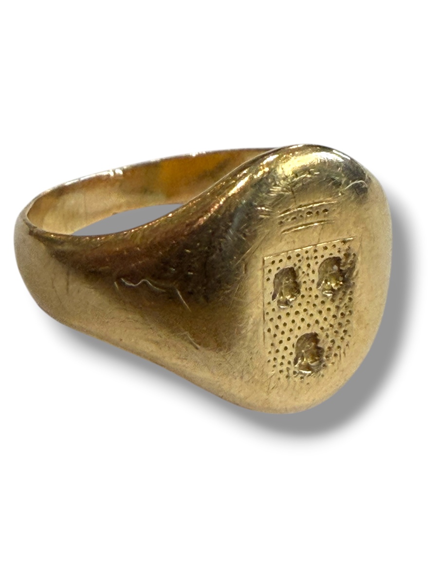 Bague chevalière or armoiries