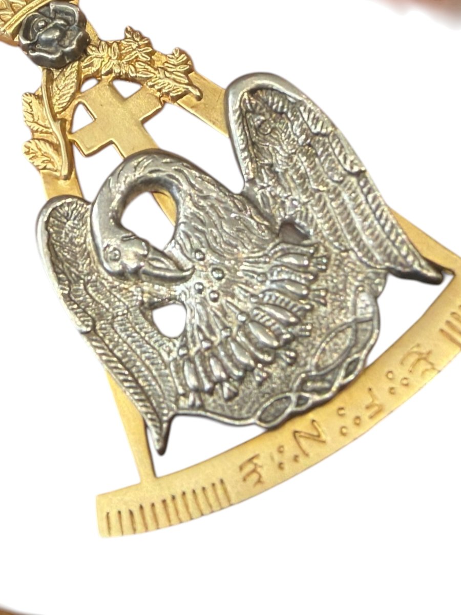 Franc-maçonnerie Pendentif Rose Croix XIXeme-photo-2
