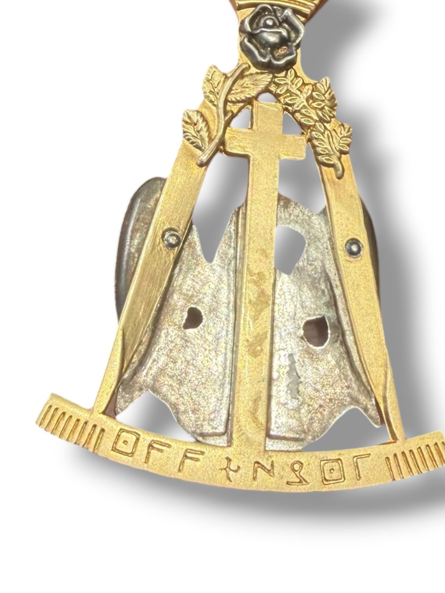 Franc-maçonnerie Pendentif Rose Croix XIXeme-photo-4