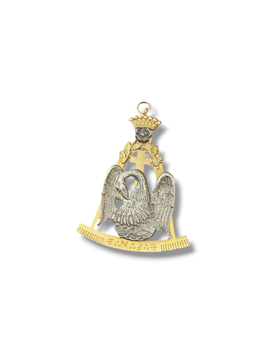 Franc-maçonnerie Pendentif Rose Croix XIXeme-photo-2