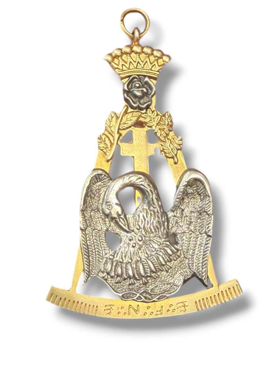 Franc-maçonnerie Pendentif Rose Croix XIXeme