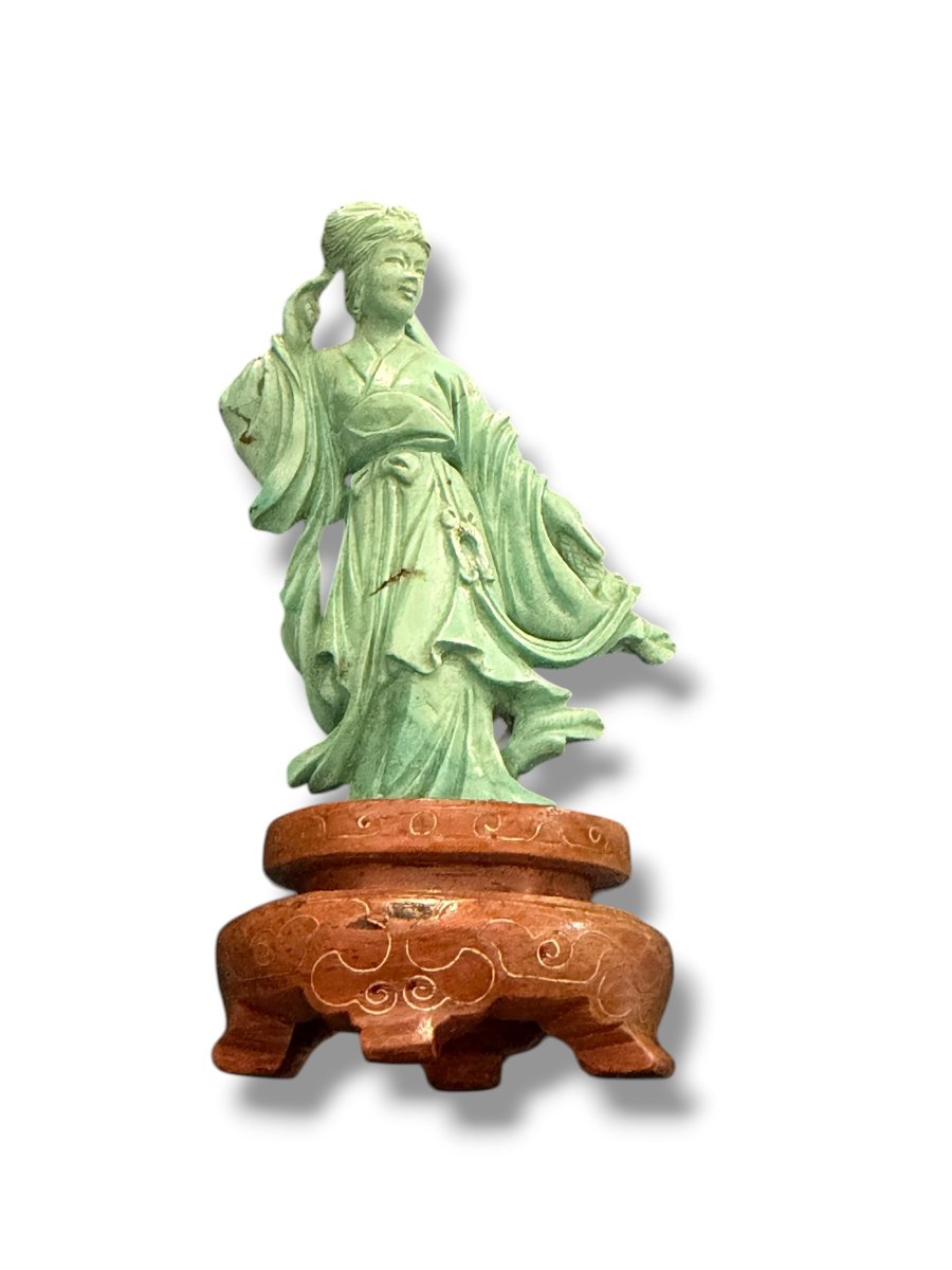 Xiwangmu sujet chinois en turquoise matrix-photo-4