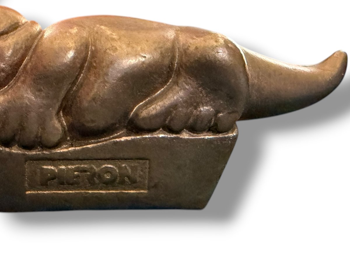 Michel ZACHARIOU pour PIERON Salamandre en bronze doré-photo-2