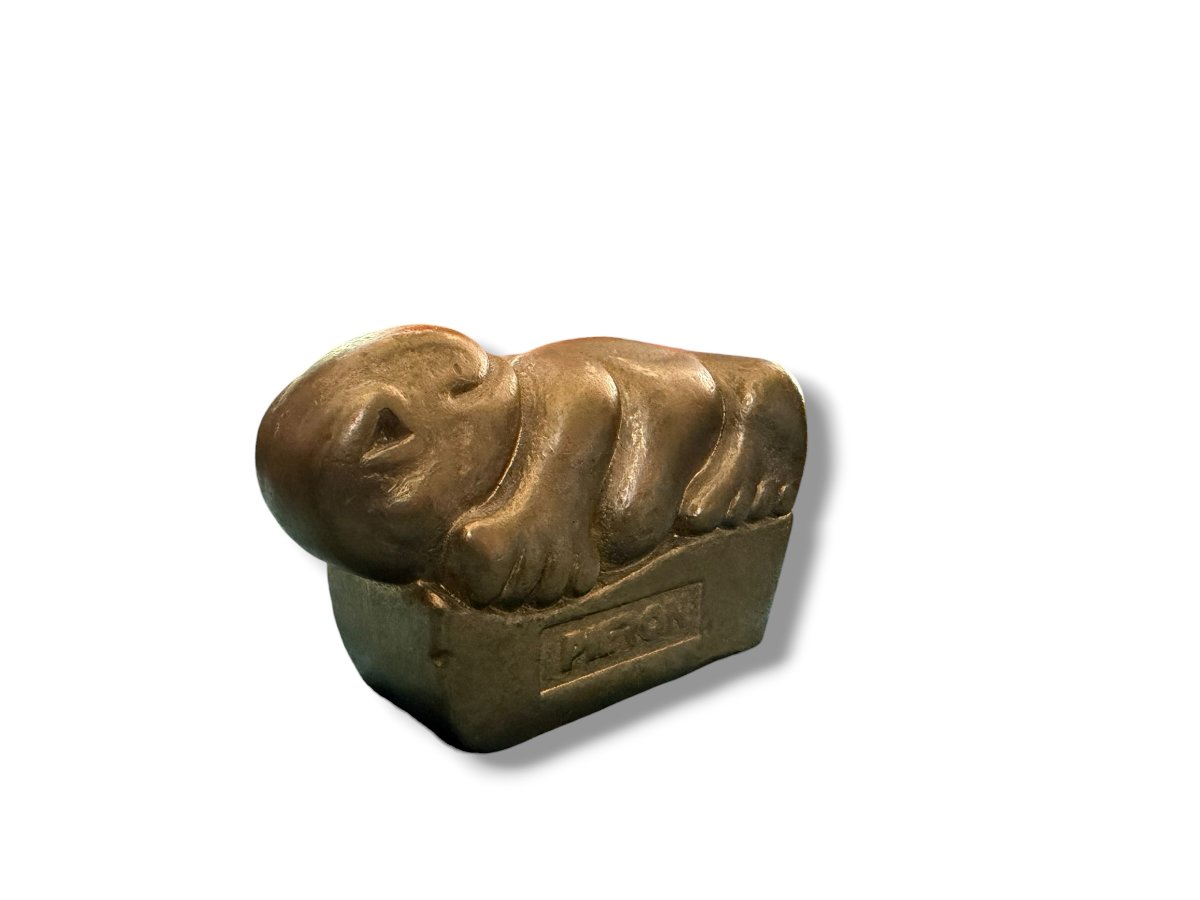 Michel ZACHARIOU pour PIERON Salamandre en bronze doré-photo-3