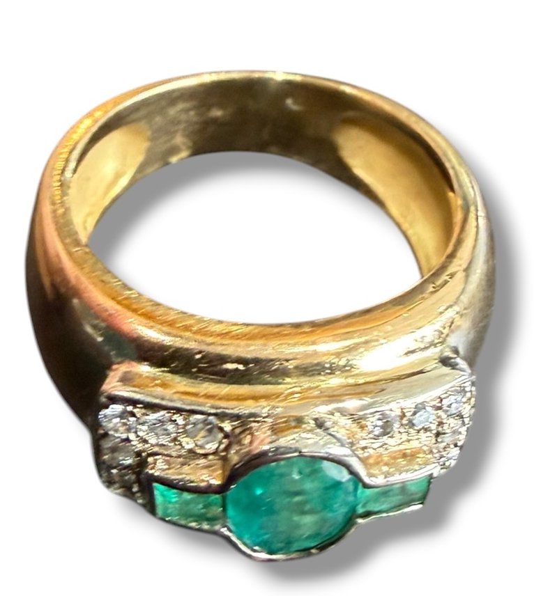 Bague art deco émeraude et brillants-photo-3