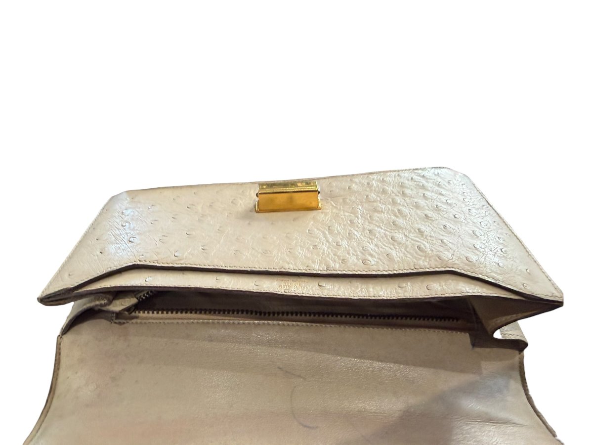 Hermes 26 Beige Ostrich Leather Bag-photo-2