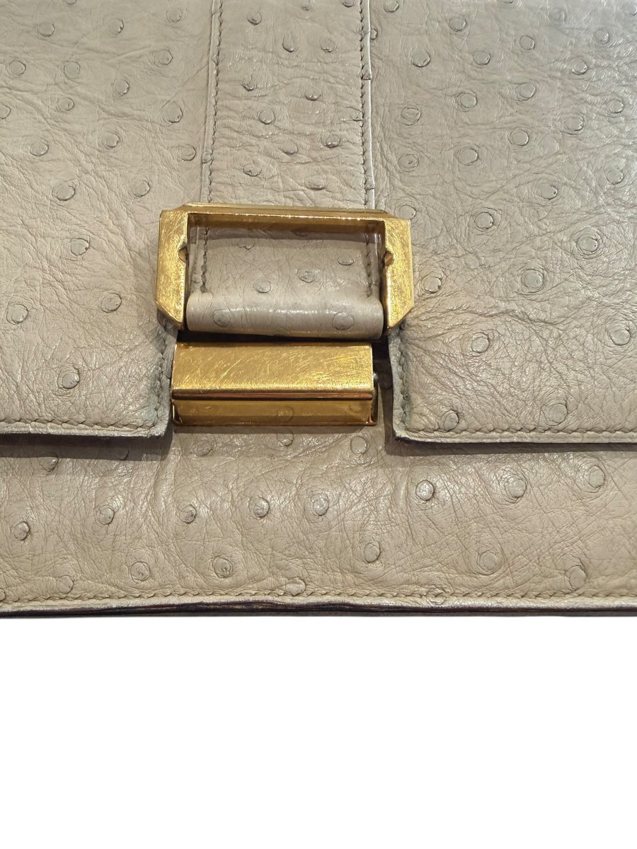 Hermes 26 Beige Ostrich Leather Bag-photo-4