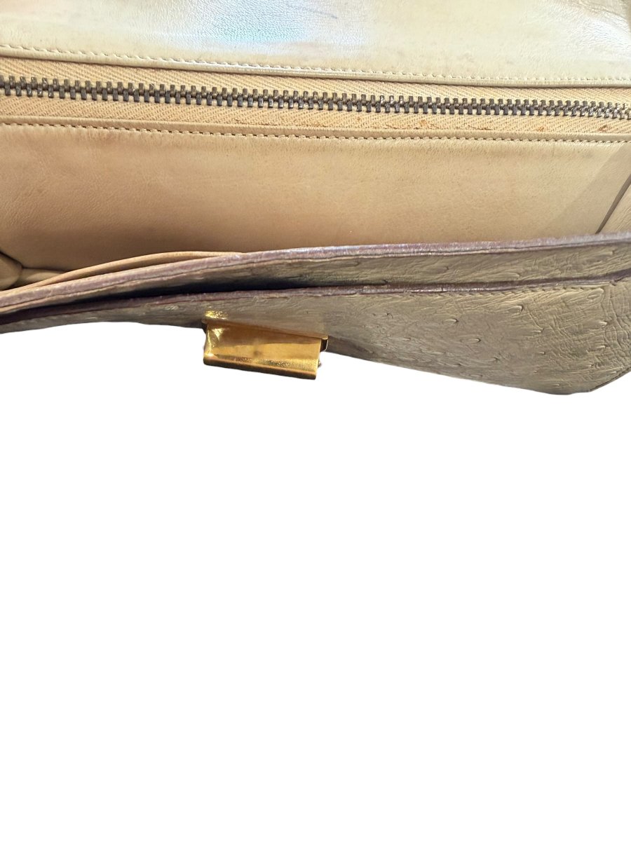 Hermes 26 Beige Ostrich Leather Bag-photo-2