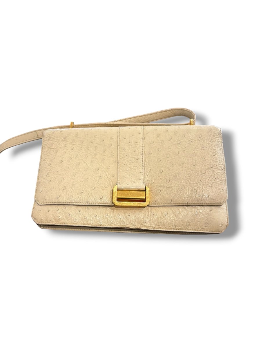Hermes 26 Beige Ostrich Leather Bag-photo-3