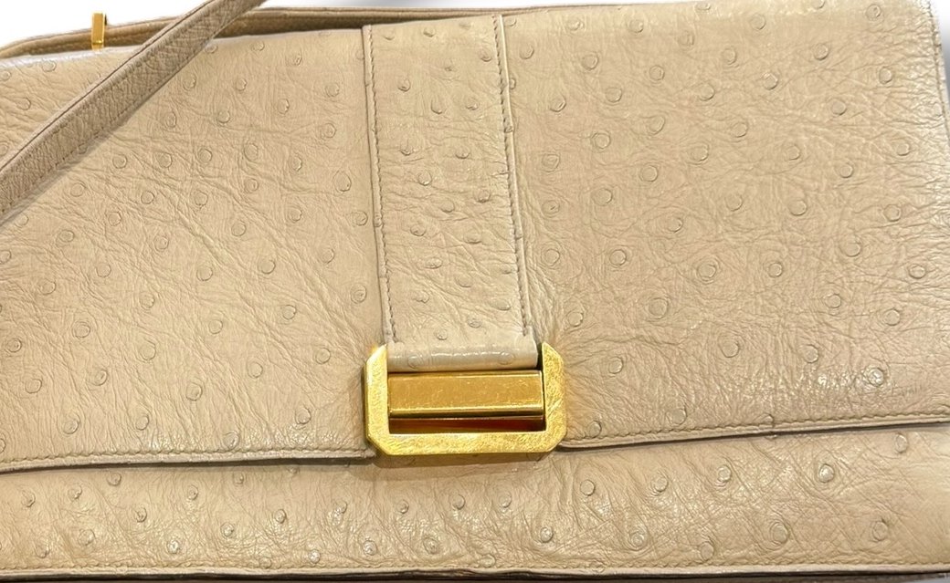 Hermes 26 Beige Ostrich Leather Bag-photo-5