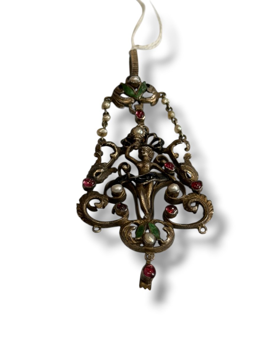 Pendentif en argent neo Renaissance attribué à Froment-Meurice-photo-3