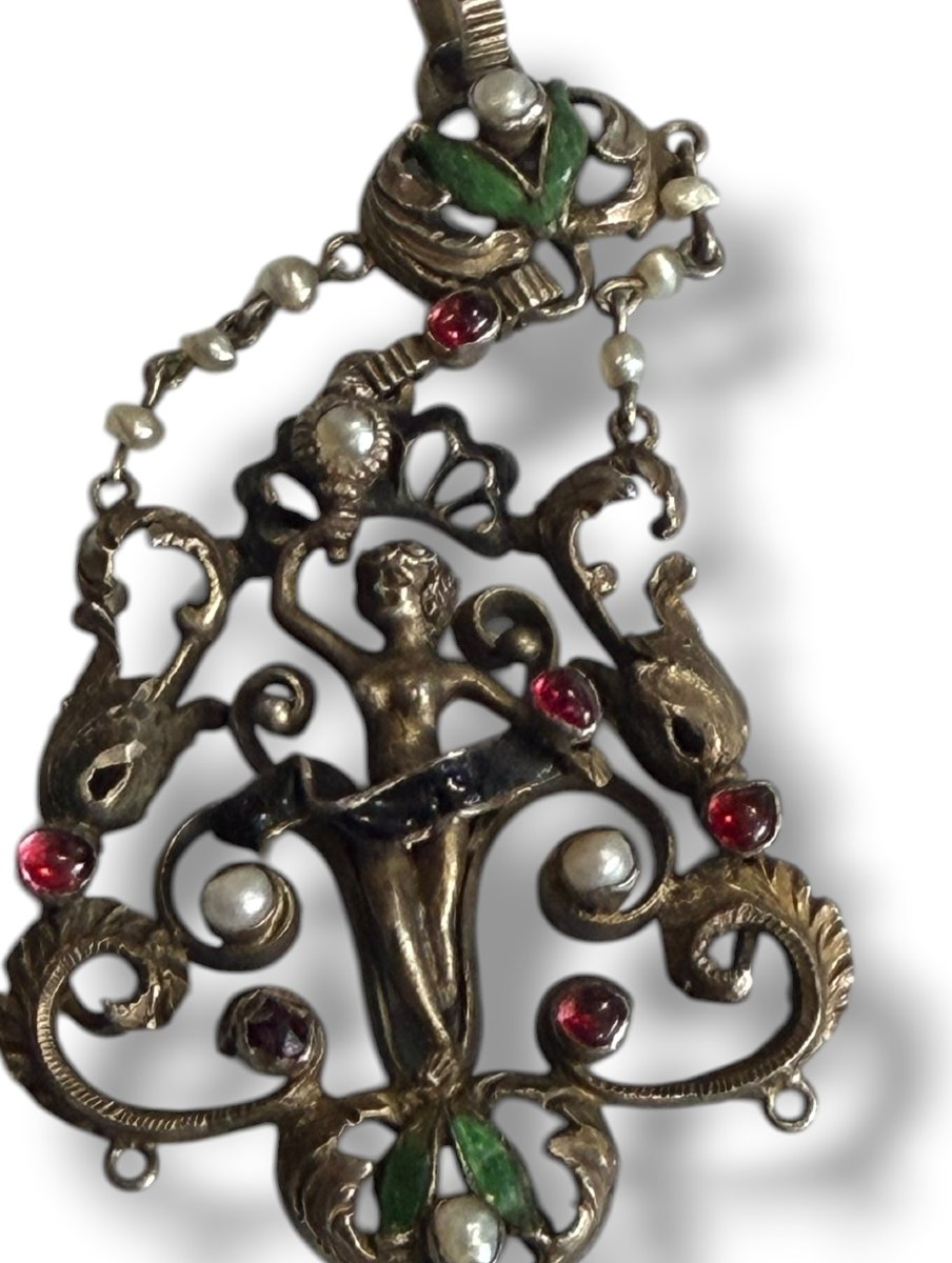 Pendentif en argent neo Renaissance attribué à Froment-Meurice-photo-4
