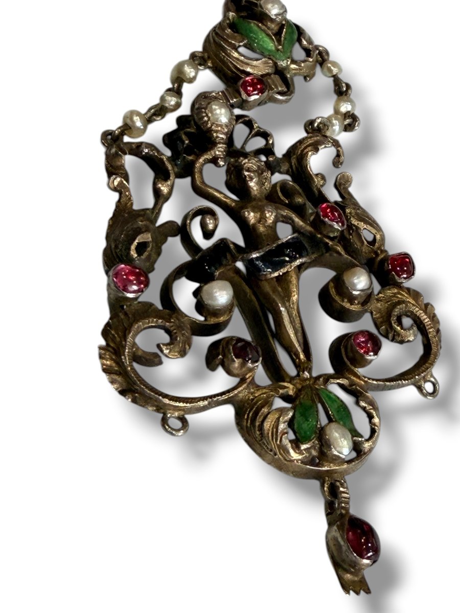 Pendentif en argent neo Renaissance attribué à Froment-Meurice-photo-8