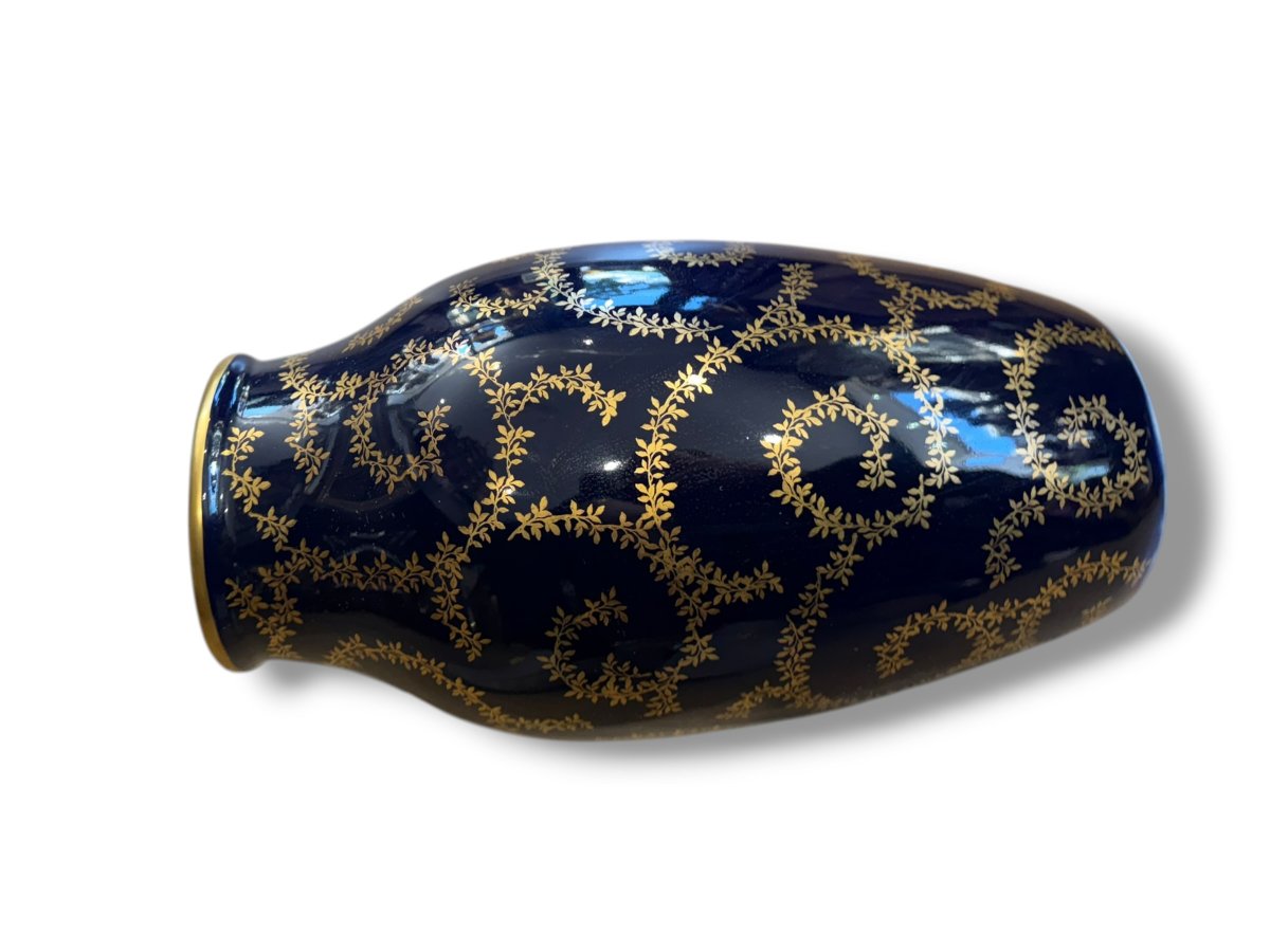 Chaufriasse In Limoges Large Oven Blue Vase-photo-2