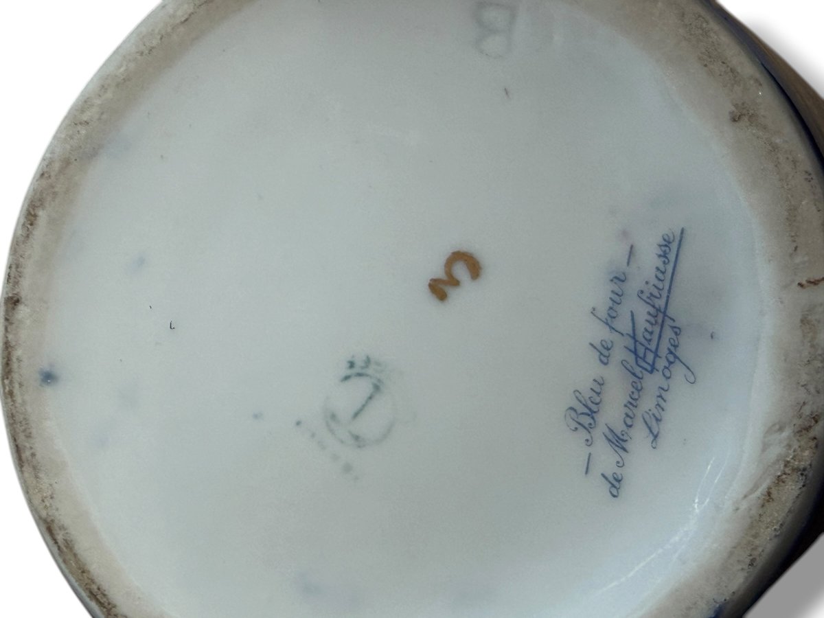 Chaufriasse In Limoges Large Oven Blue Vase-photo-3