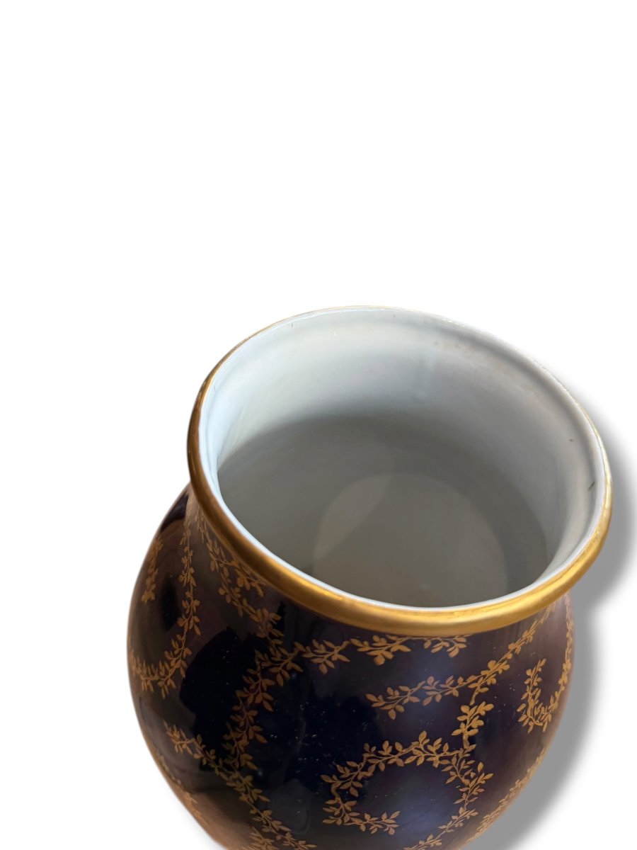 Chaufriasse In Limoges Large Oven Blue Vase-photo-4