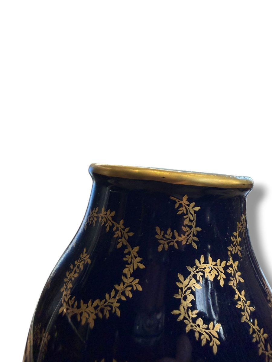 Chaufriasse In Limoges Large Oven Blue Vase-photo-3