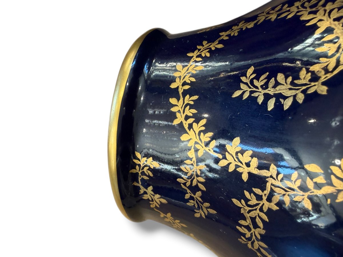 Chaufriasse In Limoges Large Oven Blue Vase-photo-4