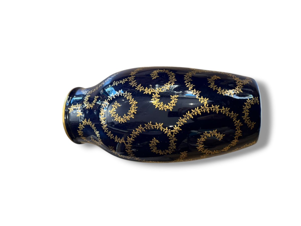 Chaufriasse In Limoges Large Oven Blue Vase-photo-5