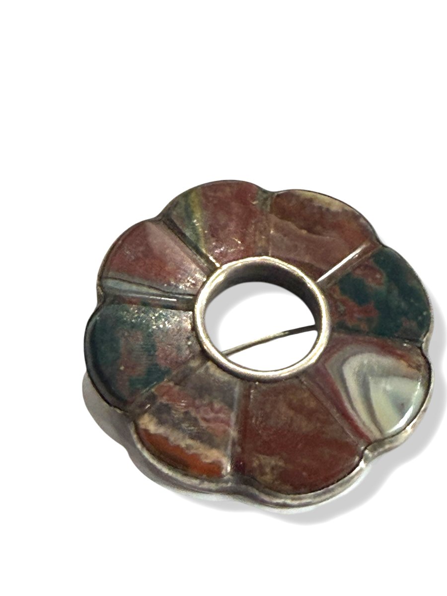 Broche Ecossaise Victorienne en agate et argent -photo-2
