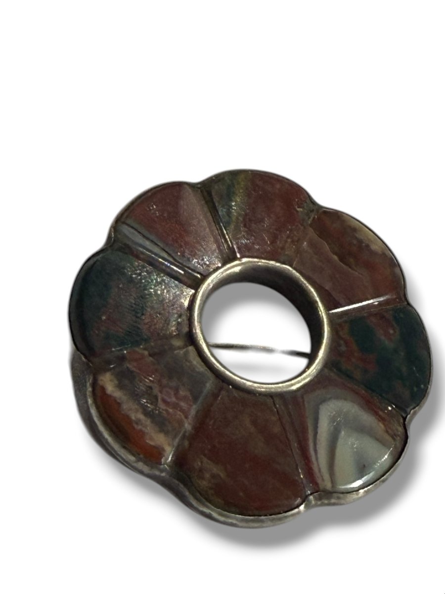 Broche Ecossaise Victorienne en agate et argent -photo-3