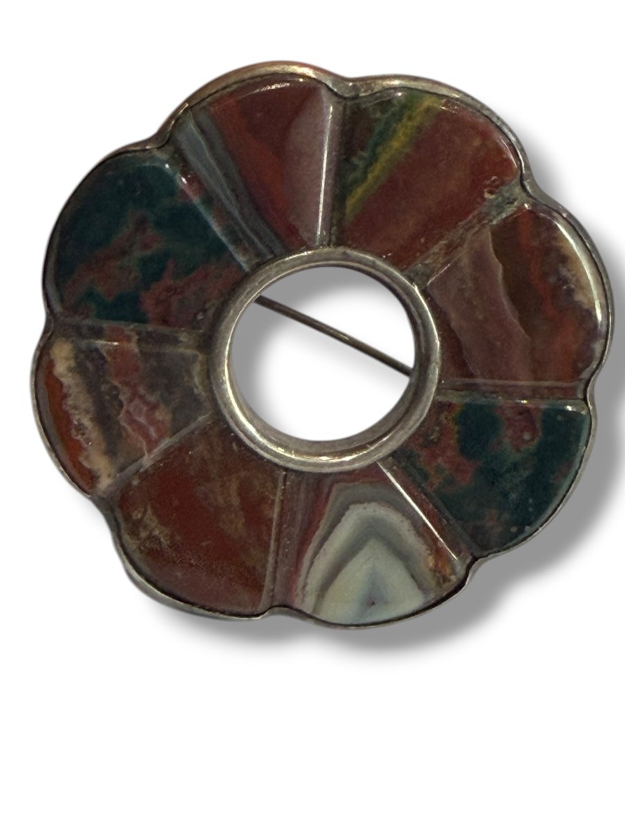 Broche Ecossaise Victorienne en agate et argent -photo-2