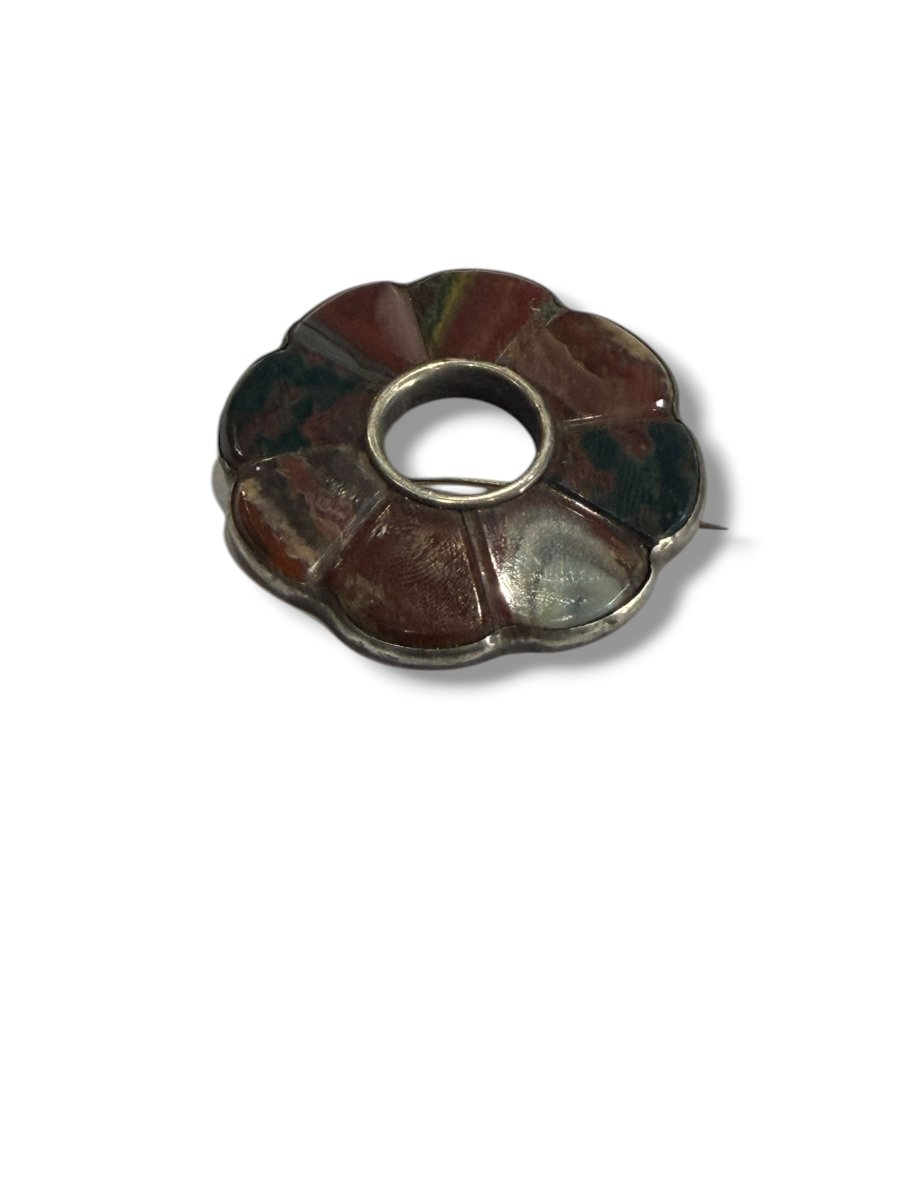 Broche Ecossaise Victorienne en agate et argent -photo-4