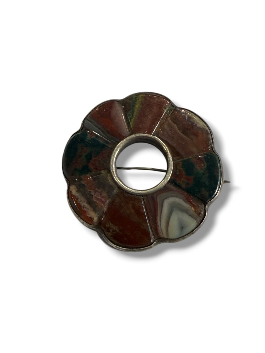 Broche Ecossaise Victorienne en agate et argent -photo-7