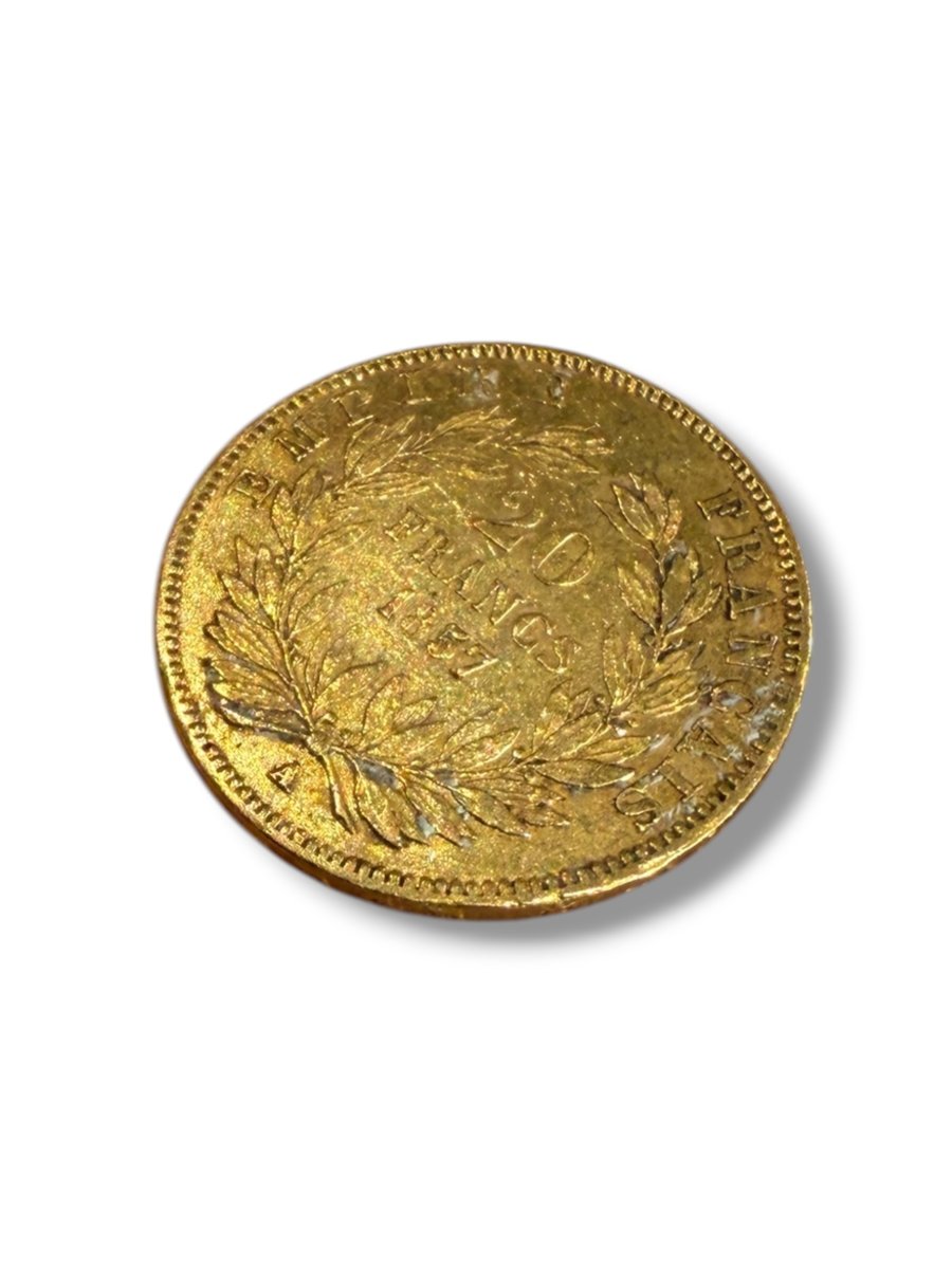 Pièce 20 Francs Or Napoléon III tête nue 1857-photo-4