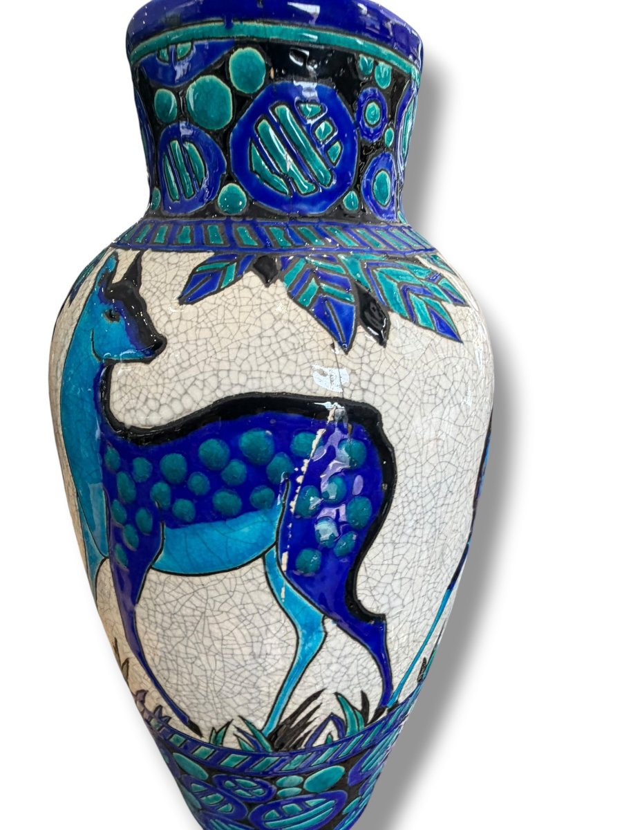 Vase  Daim et Biche Charles Catteau BOCH LA LOUVIERE-photo-2