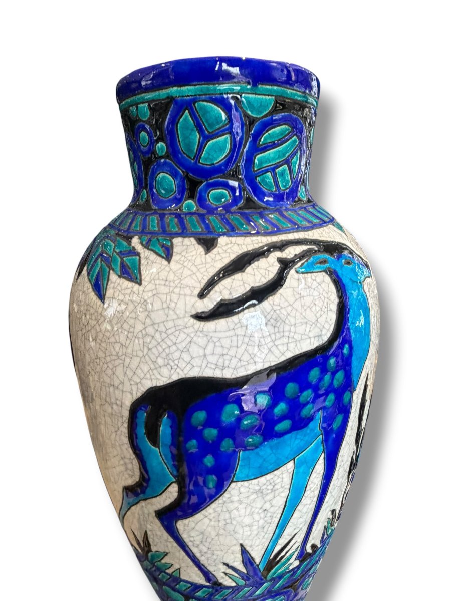 Vase  Daim et Biche Charles Catteau BOCH LA LOUVIERE-photo-3
