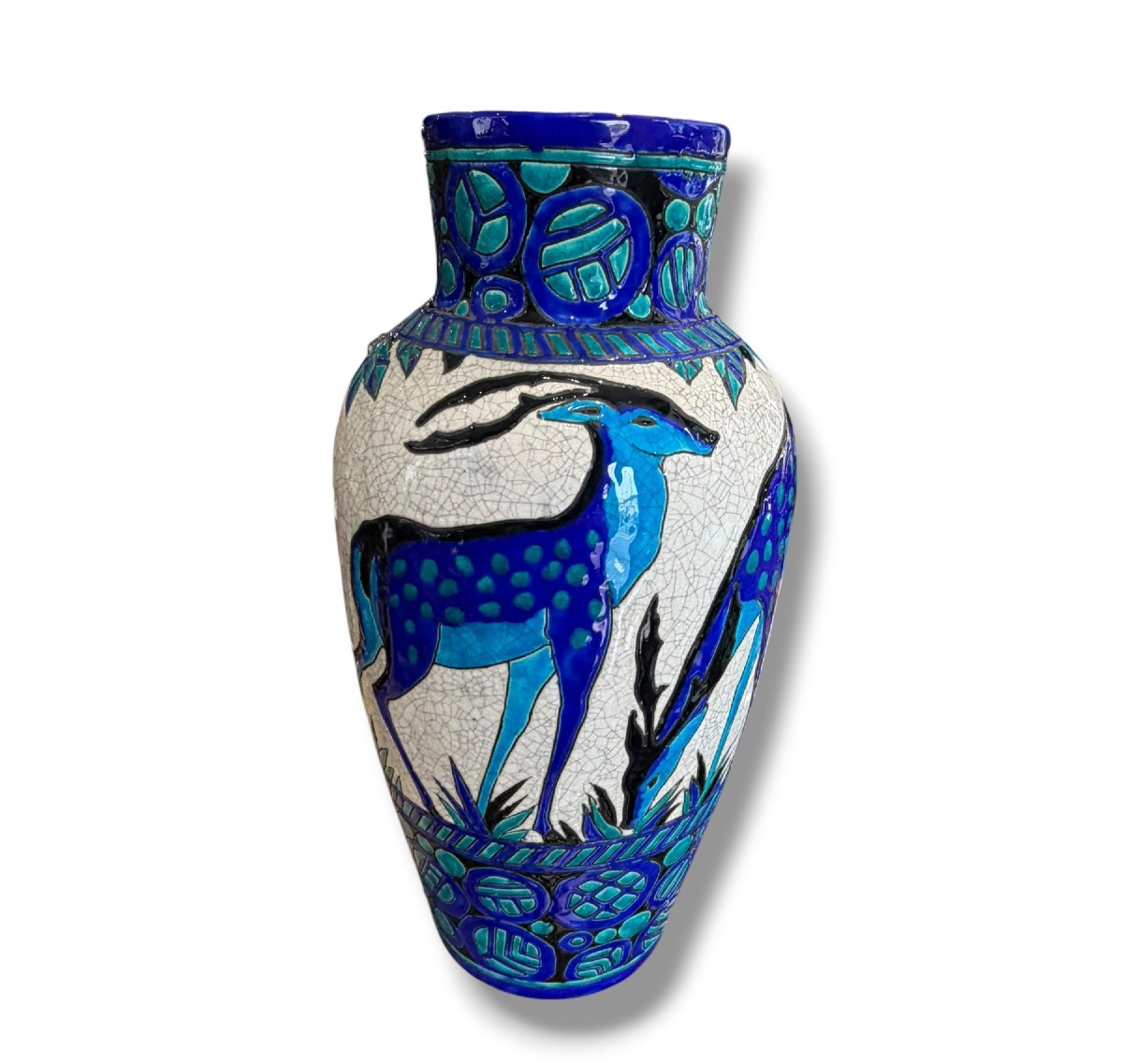 Vase  Daim et Biche Charles Catteau BOCH LA LOUVIERE