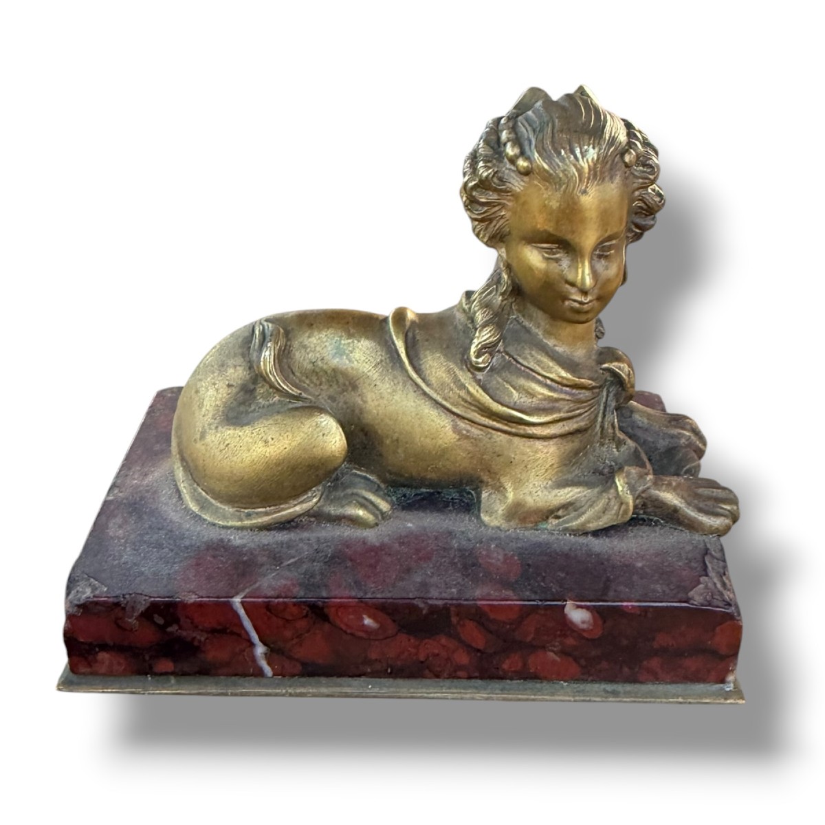 Paperweight 19th Century Bronze Sphinge Madame De Pompadour