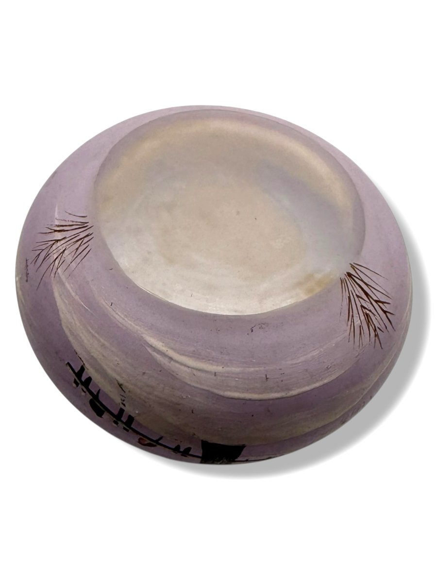 Enamelled And Painted Glass Vase Snowy Landscape-photo-4